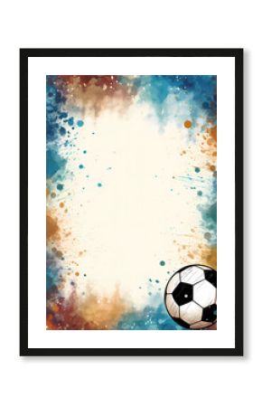 dark frame with soccer theme, border with negative space, empty space