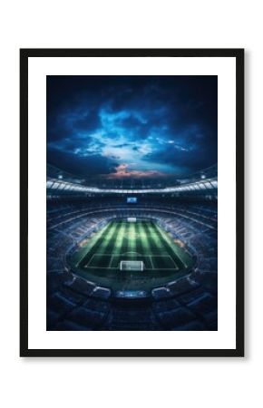 A soccer field in a stadium, perfect for sports concepts