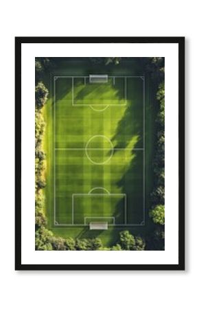 High angle view of soccer field 