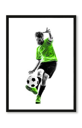 soccer football player young man kicking silhouette