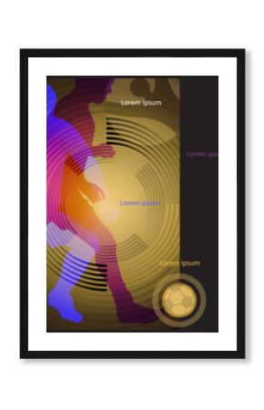 Abstract sports winners, congratulations on gold rays gradient background, modern design with glow wavy lines, dynamic fluid elements and shapes frames for soccer brochure cover luxury banner template