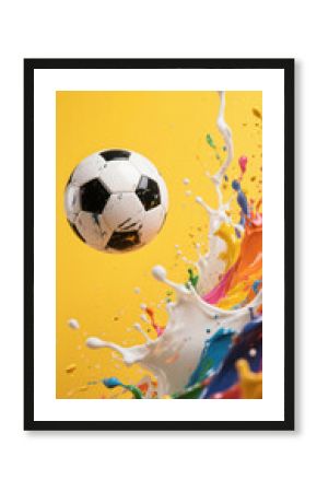 soccer ball on a yellow background