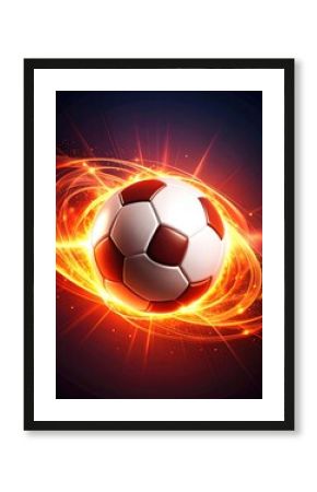 Soccer ball in fiery orbit