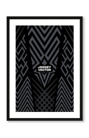 Polynesian Jersey Vector Art with Tribal Ornamentation, Abstract Geometric Jersey Pattern black and white, creative jersey design, sport fashion, traditional design for player t shirt.