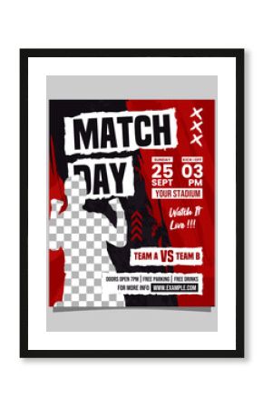 Red and Black Football Match Day Vertical Poster Or Flyer Social MediaTemplate