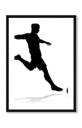 A soccer or football player male silhouette man