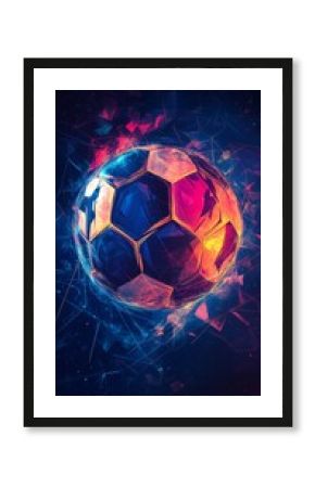 Abstract Soccer Ball with Geometric and Light Effects
