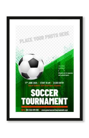Soccer - football tournament poster template with ball
