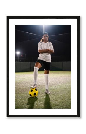 Portrait of female soccer player