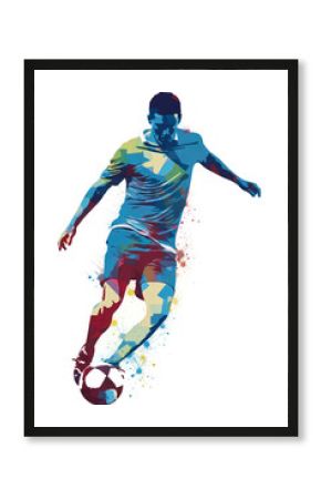 Football, soccer player in action illustration 