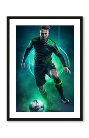 Soccer Player on a digital background