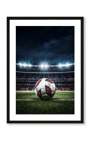 close up of a soccer ball on stadium. High quality photo
