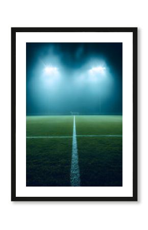 Photo -  Illuminated Empty Football Field at Night