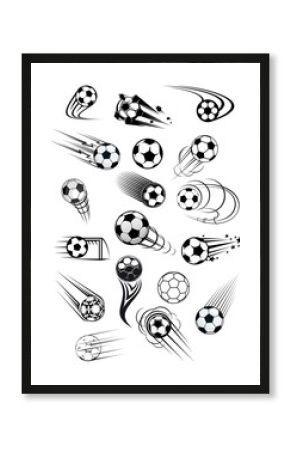 Football or soccer motion balls set