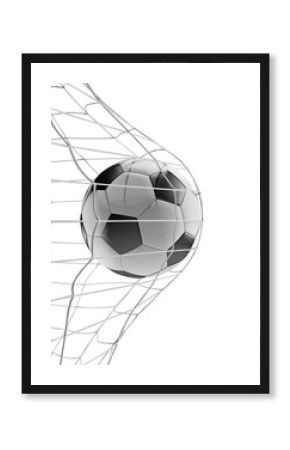 soccer ball soccer goal 3d-illustration isolated