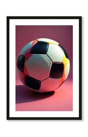 Close-up of soccer ball with curved lines and shadows, geometry, curve