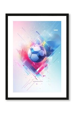 Soccer ball city abstract background, sports poster