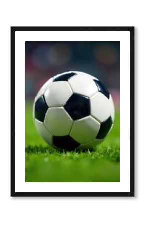 Close-up, spinning soccer ball, blurred motion, detail, leather, close-up