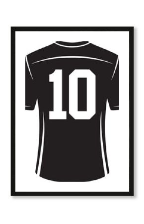 Black soccer jersey illustration showing the number ten on the back for team sports concepts