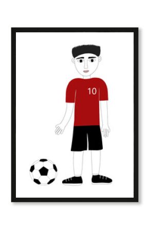 a football player with a soccer ball