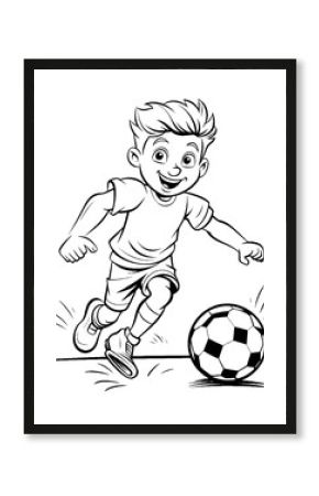 boy playing soccer coloring pages