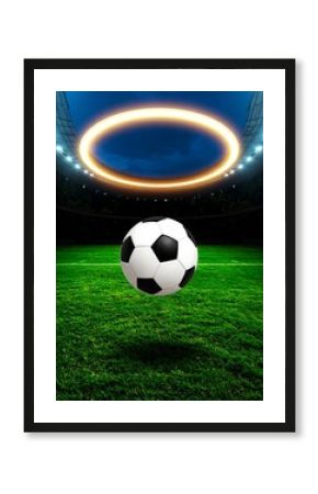 Soccer Ball Stadium Night Scene