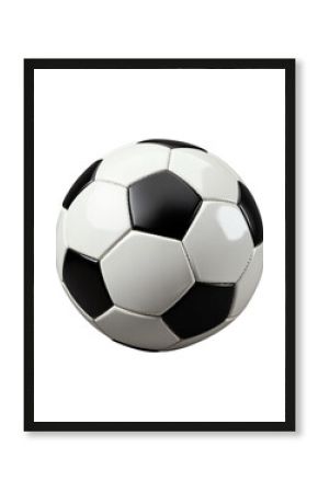 Classic Black and White Soccer Ball on a Neutral Background