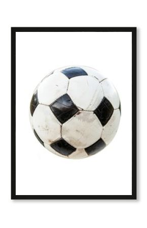 A worn and dirty soccer ball