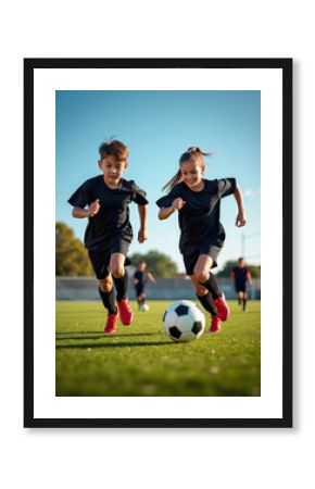 children playing soccer