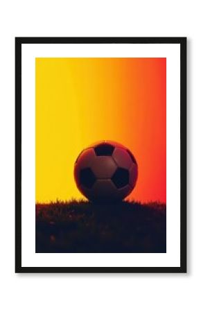 Simple soccer ball silhouette against a bright background, stadium, icon