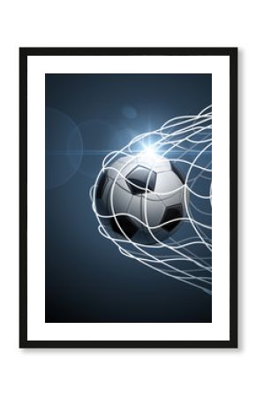 Soccer ball in goal. Vector