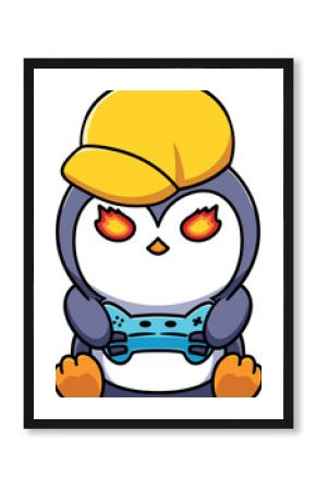 Penguin playing video games