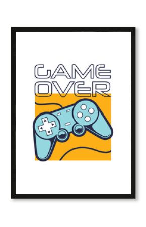 Vector joystick illustration with slogan text for clothing prints and more