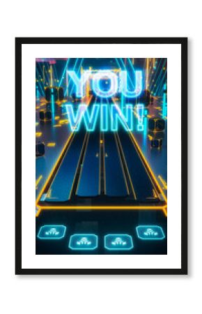 Futuristic High-Tech 3D: Action Virtual Arcade Video Game, Shooting Cubes in Cyberspace and Scoring Points. Colorful Immersive Fun for Skilled and Intelligent Players. Vertical Video.