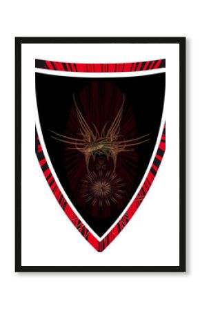 Demon Baphomet, skull and crossbones. Coat of arms, emblem, shield, tattoo design