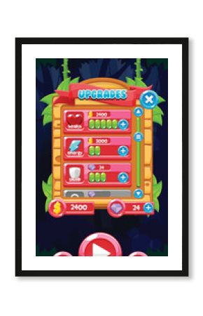 Jungle Video Game Graphical User Interface
