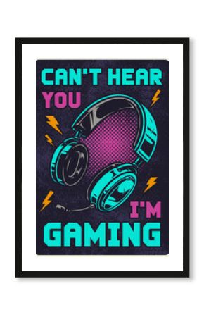 Gaming headphones vintage sticker colorful