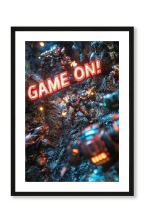 Epic Robot Showdown: Game On in a Dynamic Sci-Fi Battle Scene