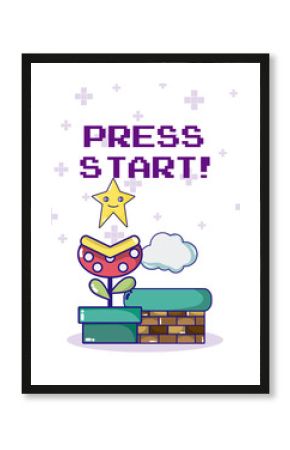 Press start videogame character