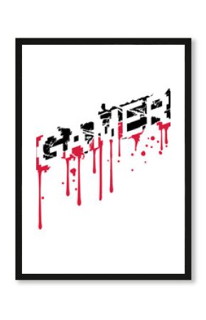 tropfen graffiti gamer cool risse kratzer logo wahrer pixel 8 bit retro zocken spielen computer spaß konsole controller freak pad game spiel clipart