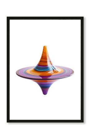 Isolated Vibrant Colorful Spinning Top