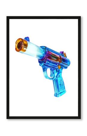 Isolated futuristic toy gun with light