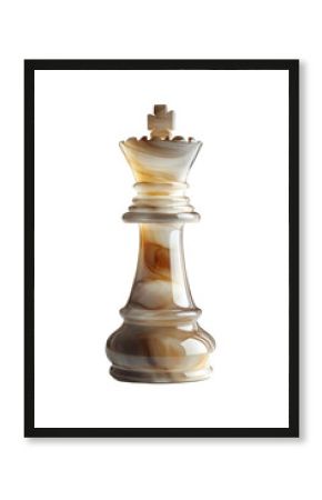 Isolated Swirled Amber Glass Chess Queen