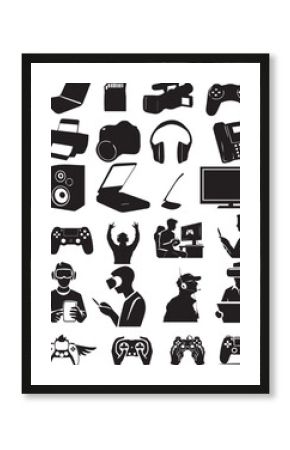 "Gaming Silhouette Vector Bundle   Game Controllers, Players, Headset Icons & Esports Art Set"
