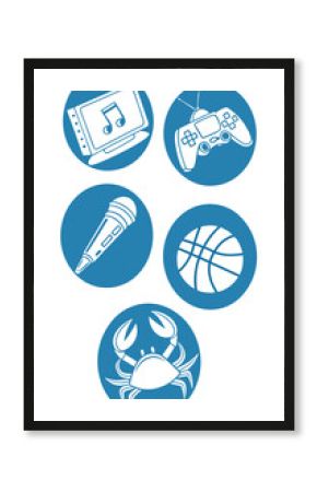 Collection entertainment icons