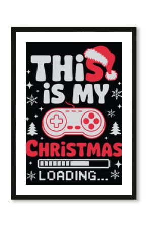This is my christmas loading funny gamer design with santa hat