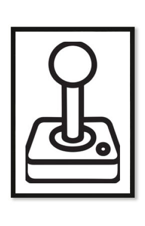 An icon depicts a classic joystick, a simple yet iconic symbol representing the world of gaming and interactive entertainment.