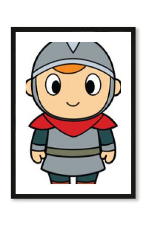 Cute Cartoon Knight in Armor 