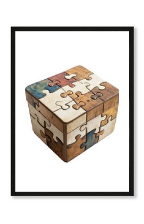 Isolated Wooden Puzzle Box