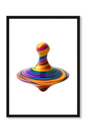 Isolated Multicolored Spinning Top